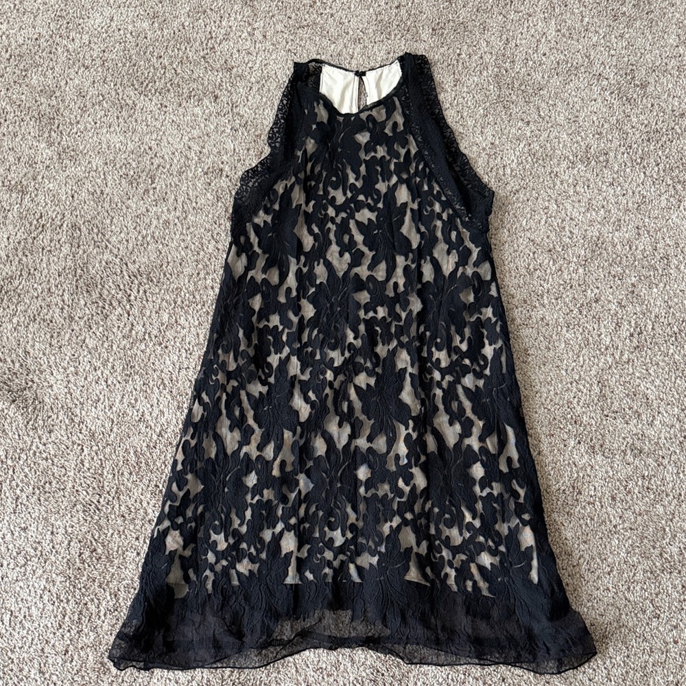 Chelsea & Violet Black and Cream Lace Dress